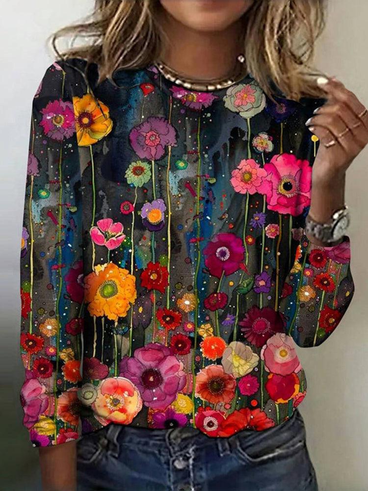 Floralis – Haut à Col Rond Manches Longues