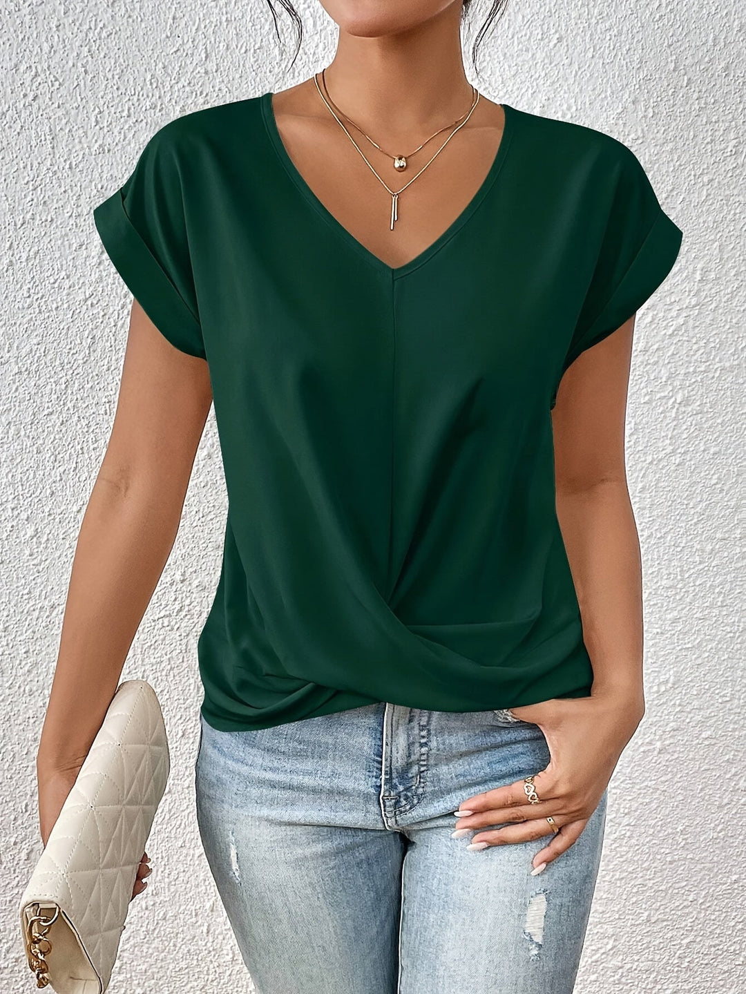 Sereine | T-shirt décontracté avec col en V doux