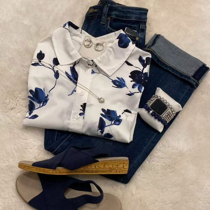 Elario – Chemise à Col Classique Manches Longues