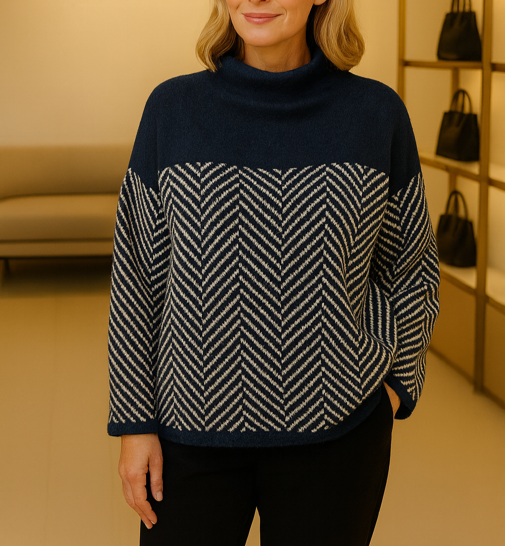 Clara | Pull à Motif Chevron Élégant