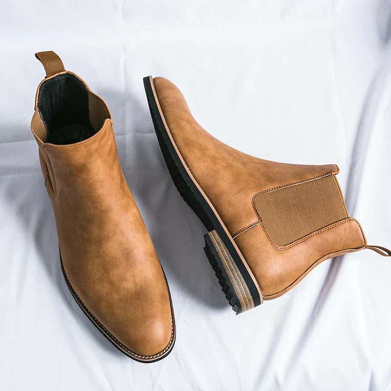 Adrien Noir | Bottines Chelsea en Cuir Véritable