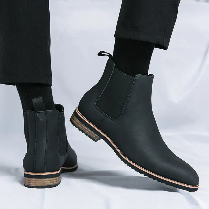 Adrien Noir | Bottines Chelsea en Cuir Véritable